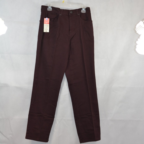 Burgundy Straight Leg High Waist Jean NWT SZ 12 - Picture 1 of 5